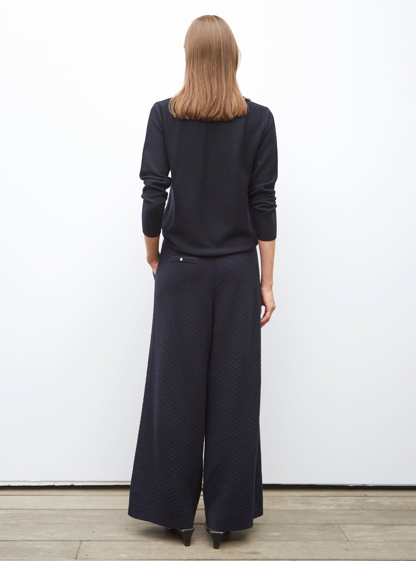 pantalon couture en maille damier