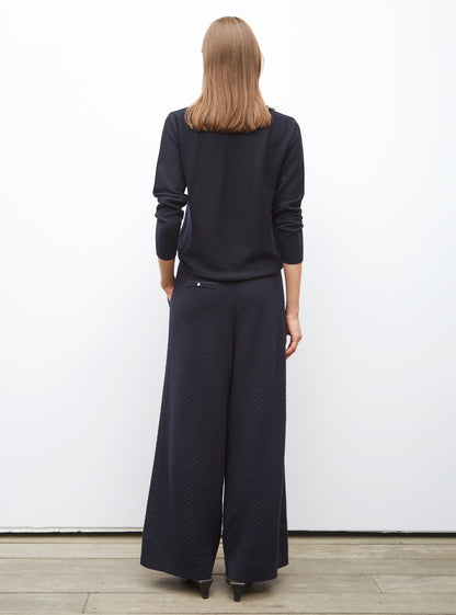 pantalon couture en maille damier