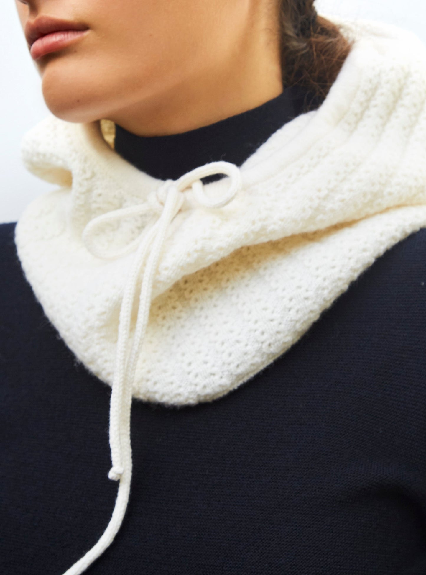 cagoule en maille torsadée