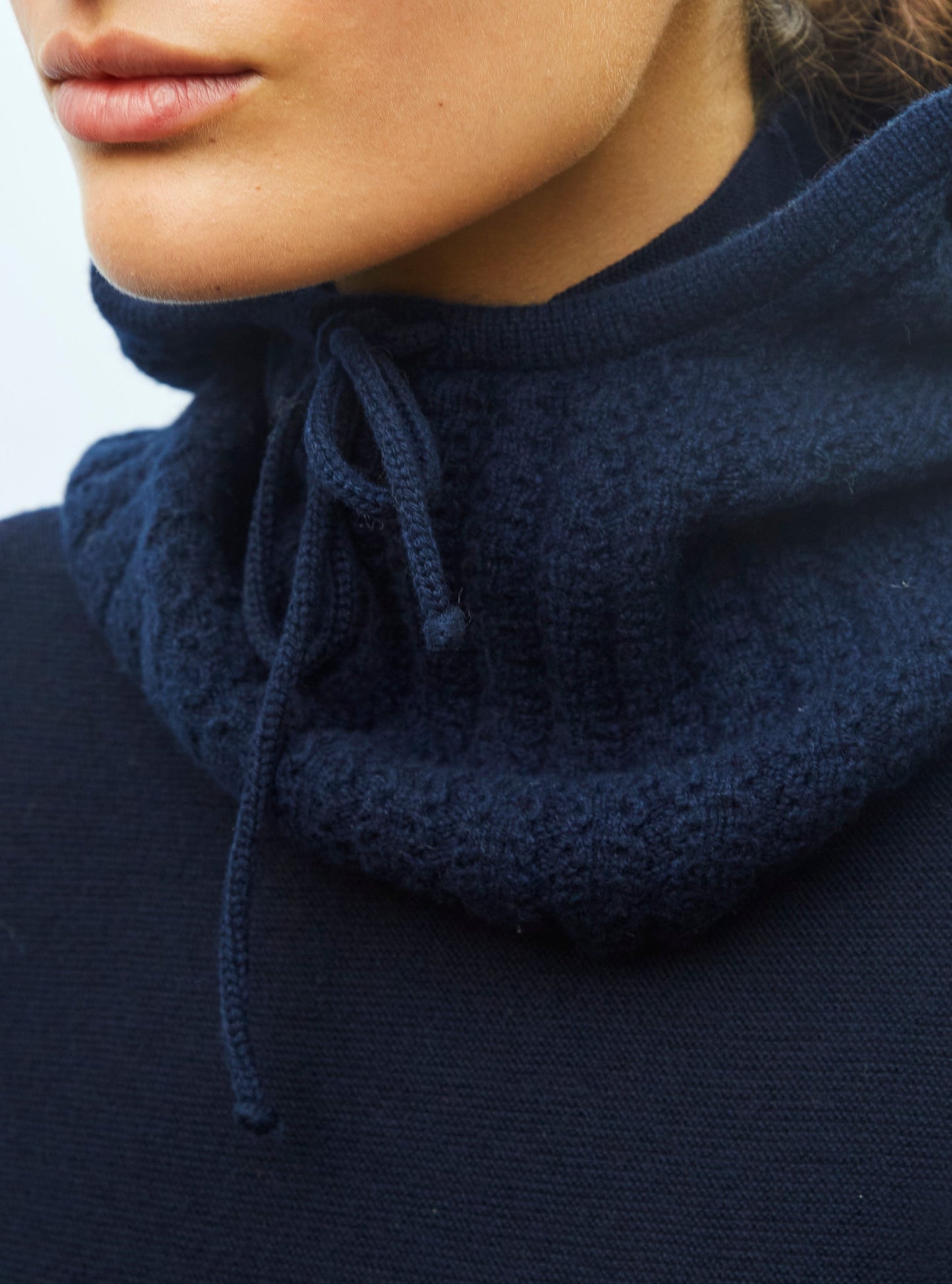 cagoule en maille torsadée