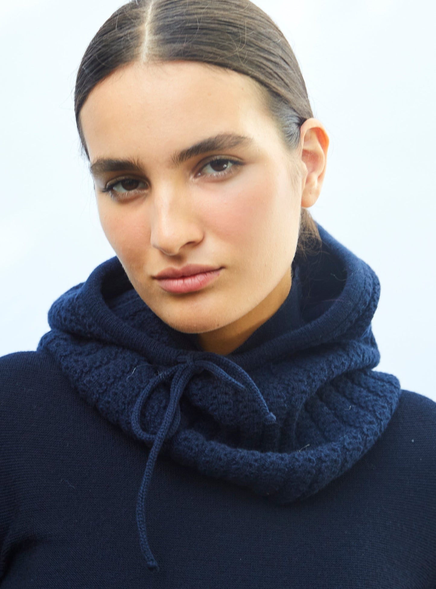 cagoule en maille torsadée