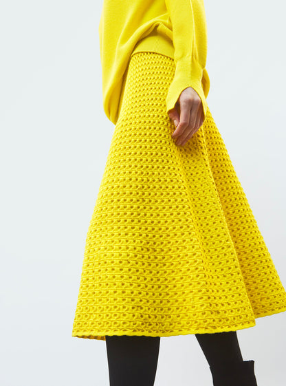 jupe midi maille smockée