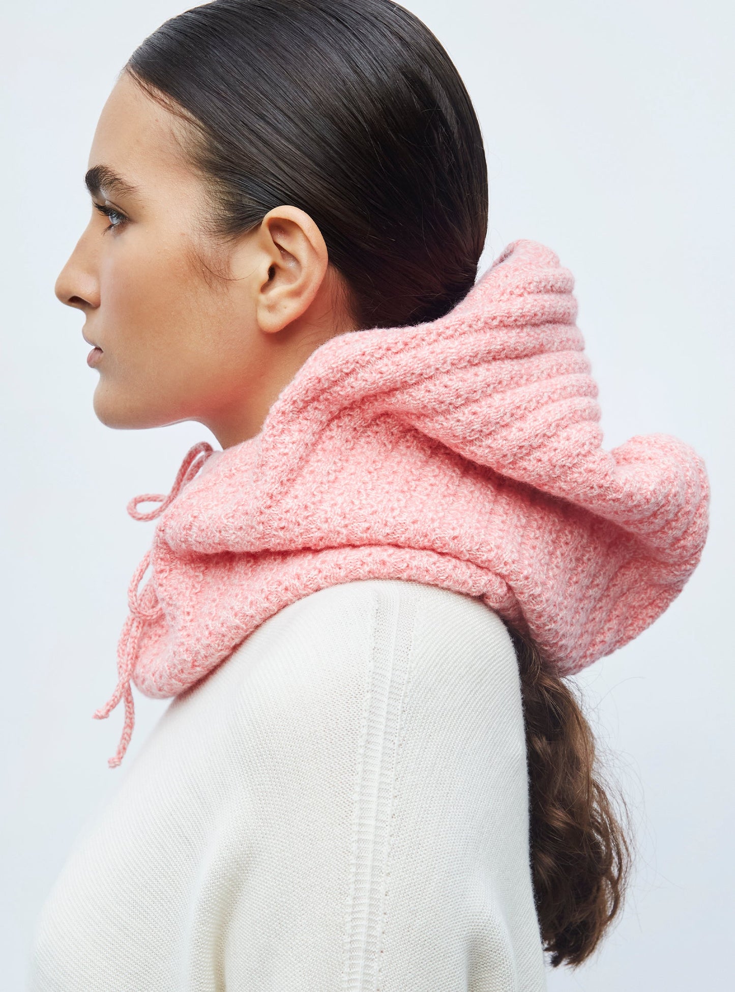 cagoule en maille torsadée