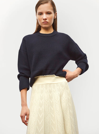 pull court en maille ondulée