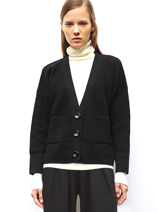 grand cardigan en maille ondulée