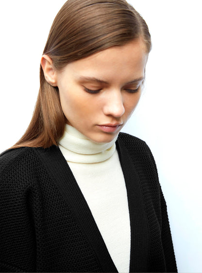 grand cardigan en maille ondulée
