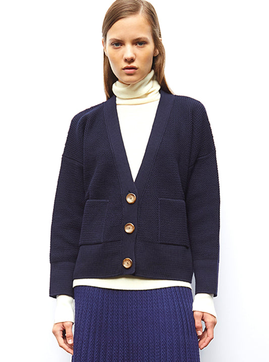 grand cardigan en maille ondulée