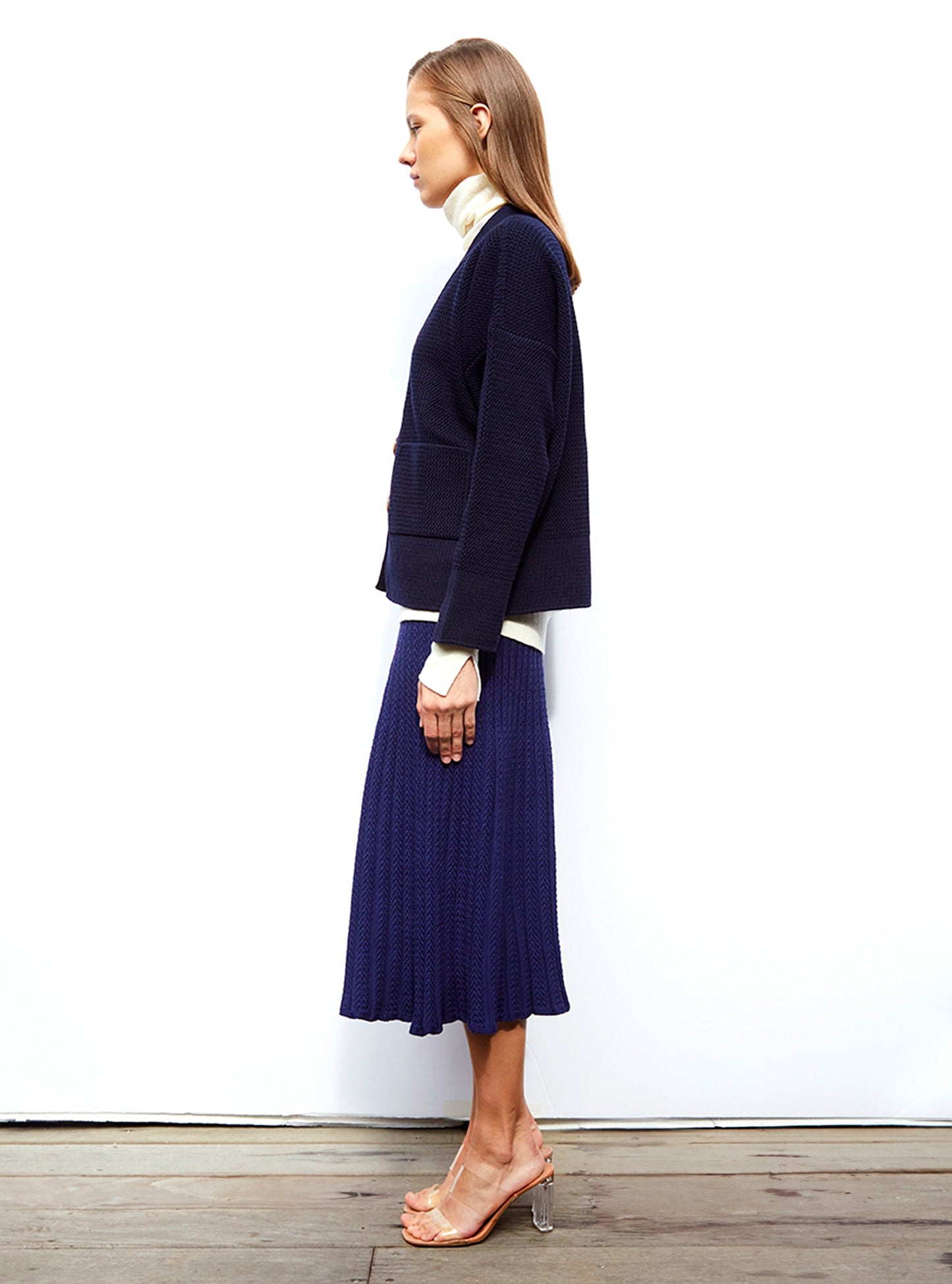 grand cardigan en maille ondulée
