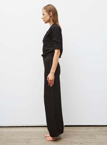 pantalon taille haute maille jersey