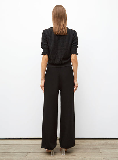 pantalon taille haute maille jersey