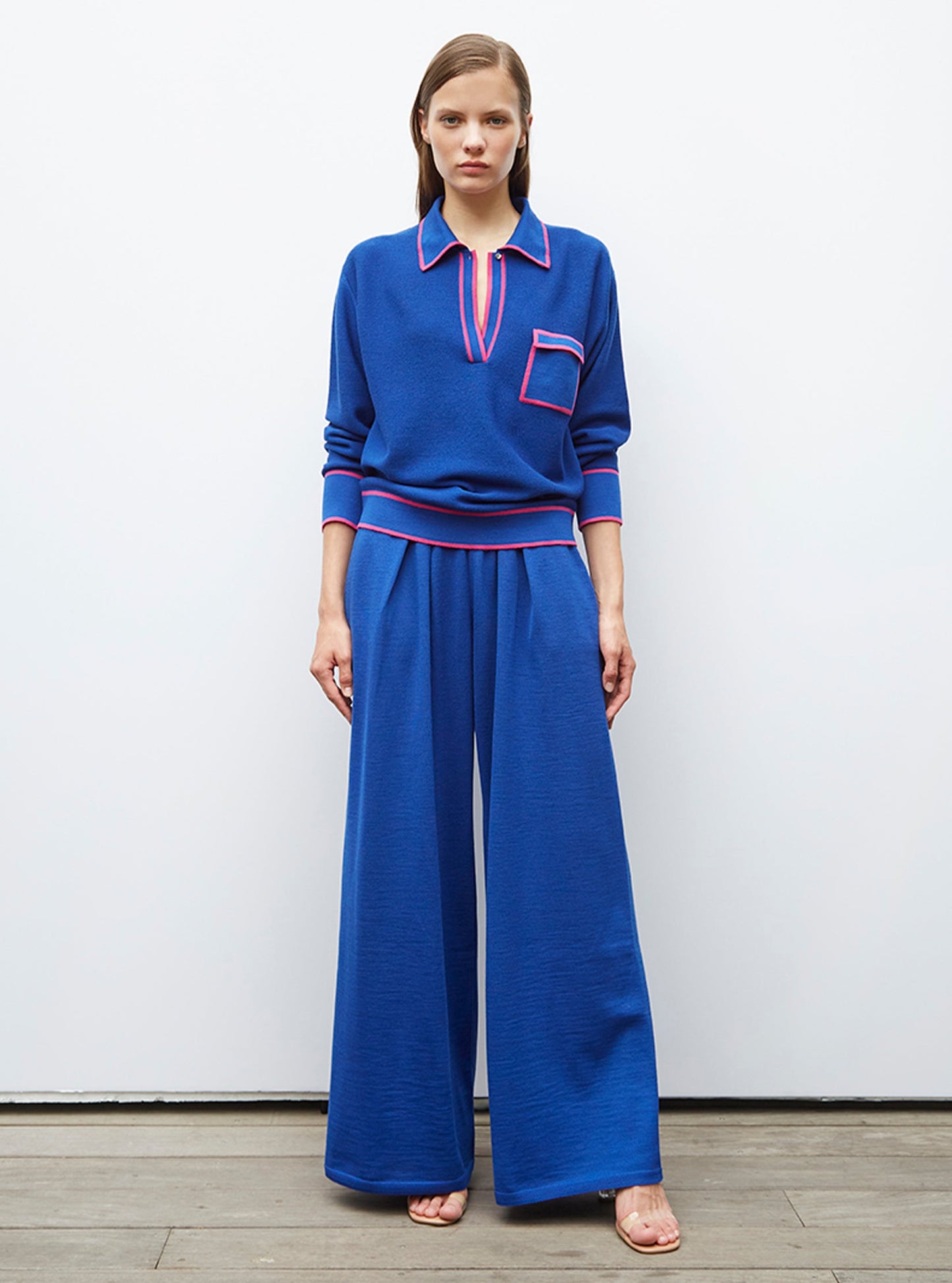 chemise maille col gansé