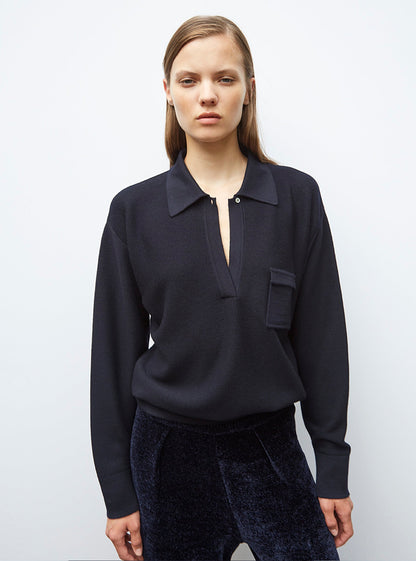 chemise maille col gansé