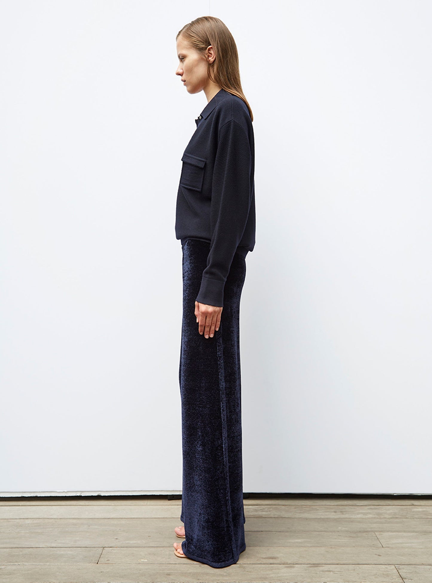 chemise maille col gansé