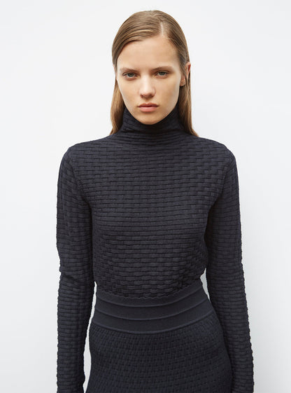 top fin en maille cannage