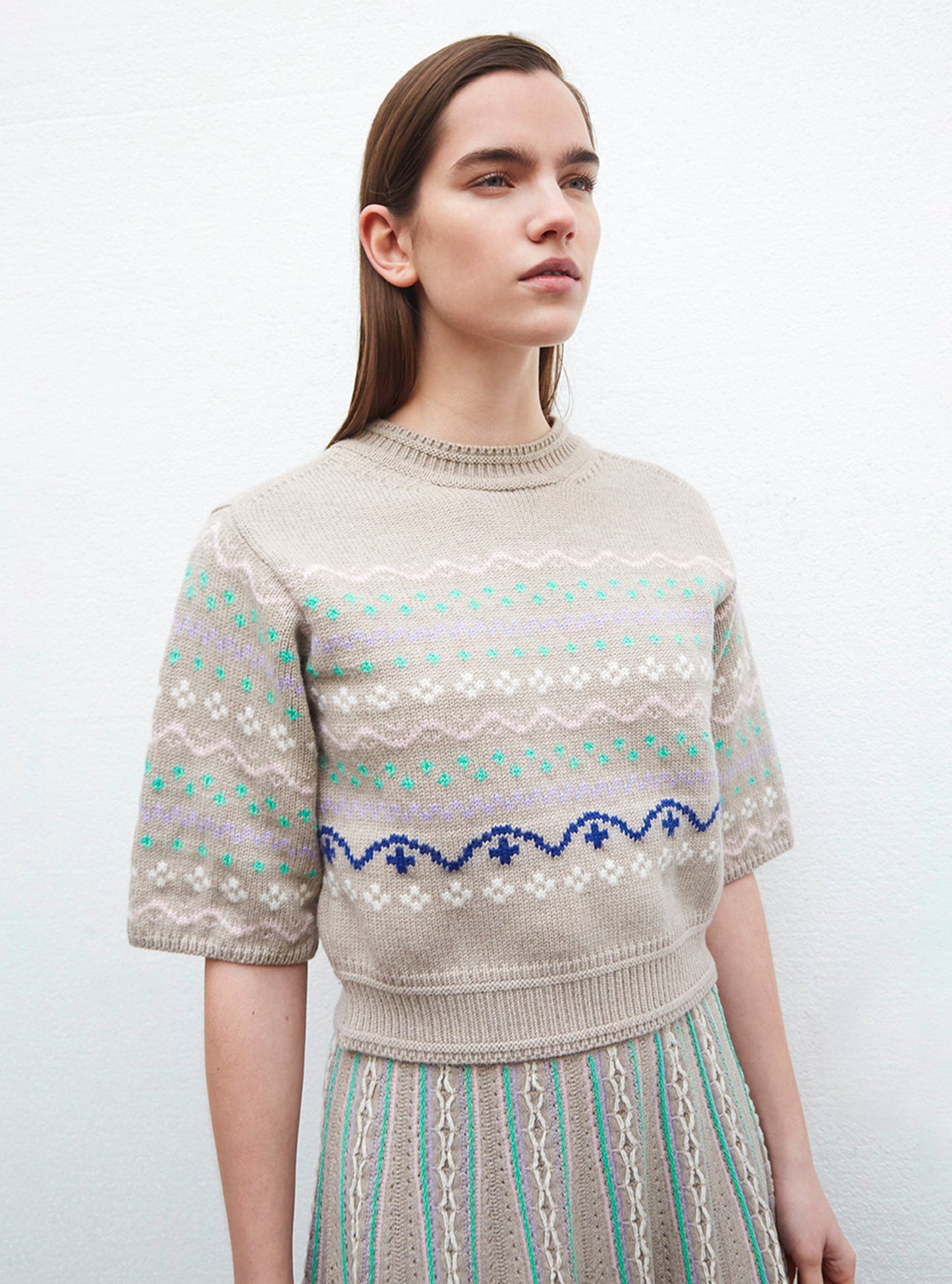 top en maille jacquard confettis