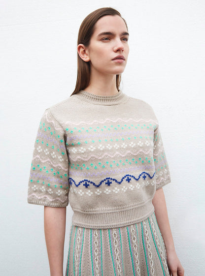 top en maille jacquard confettis