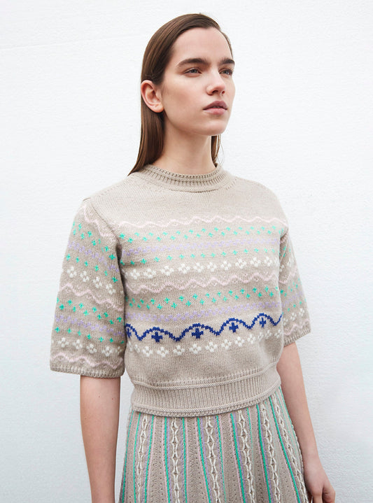 top en maille jacquard confettis