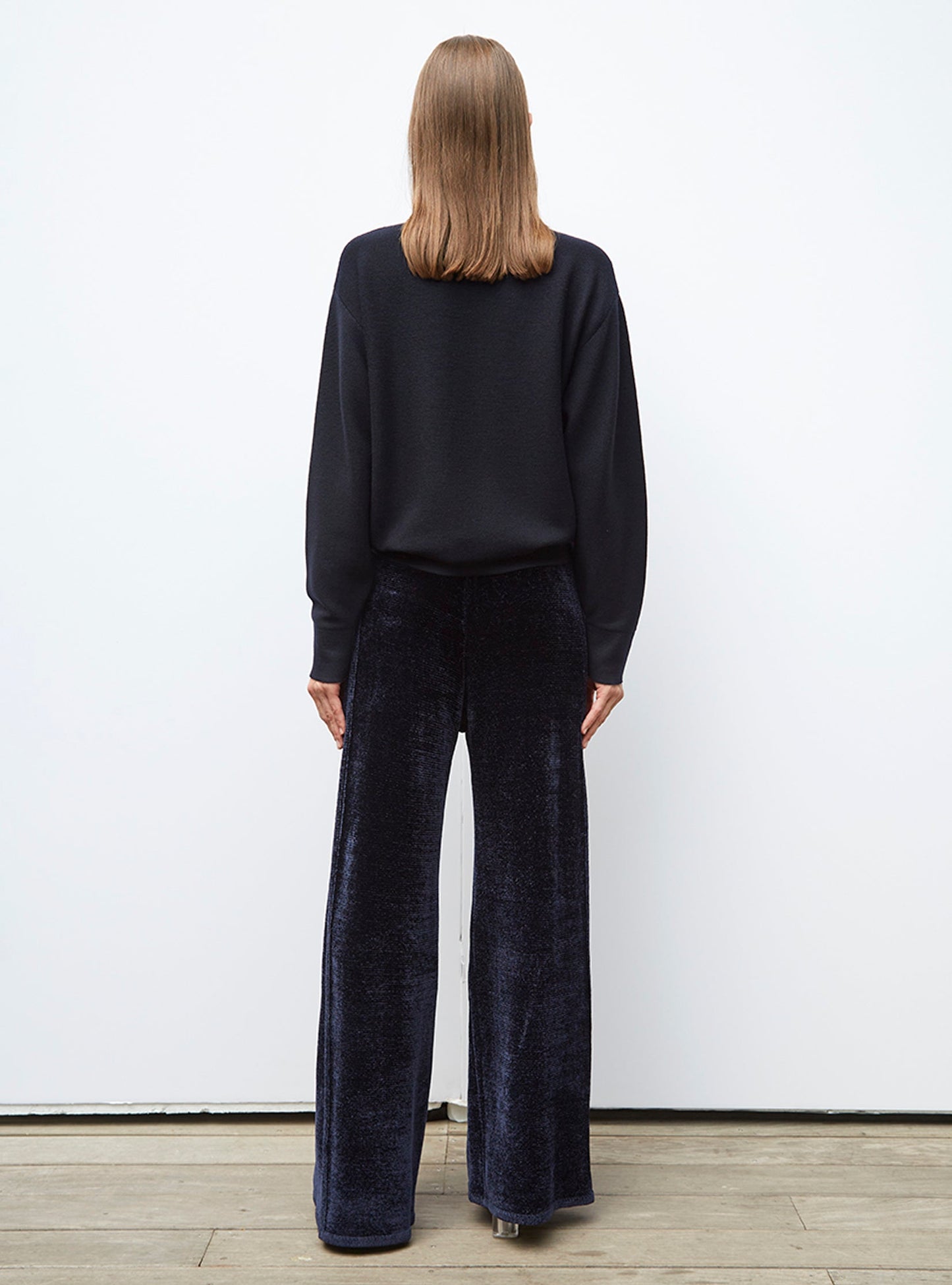 pantalon en maille velours