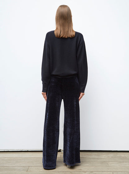 pantalon en maille velours