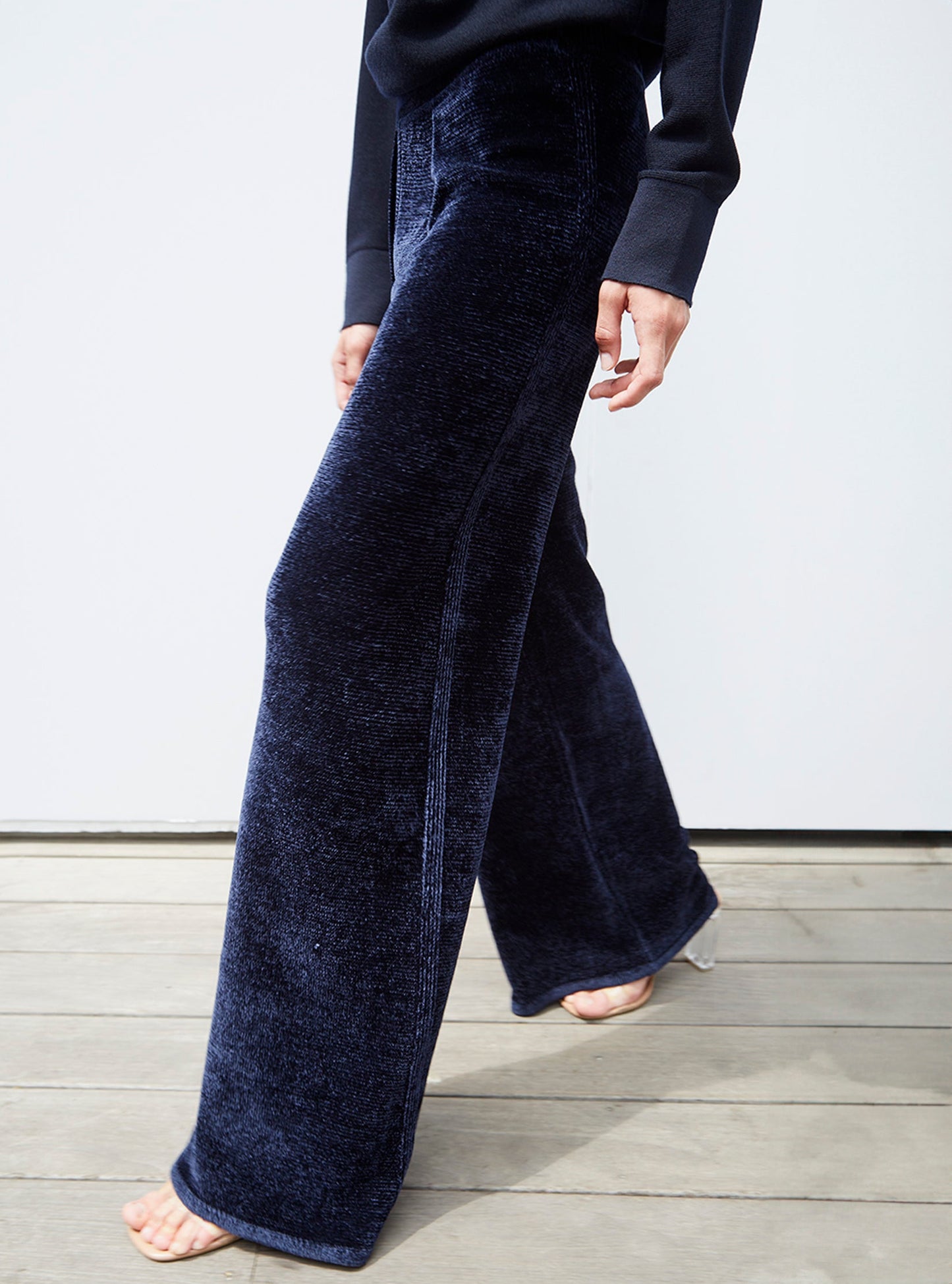 pantalon en maille velours