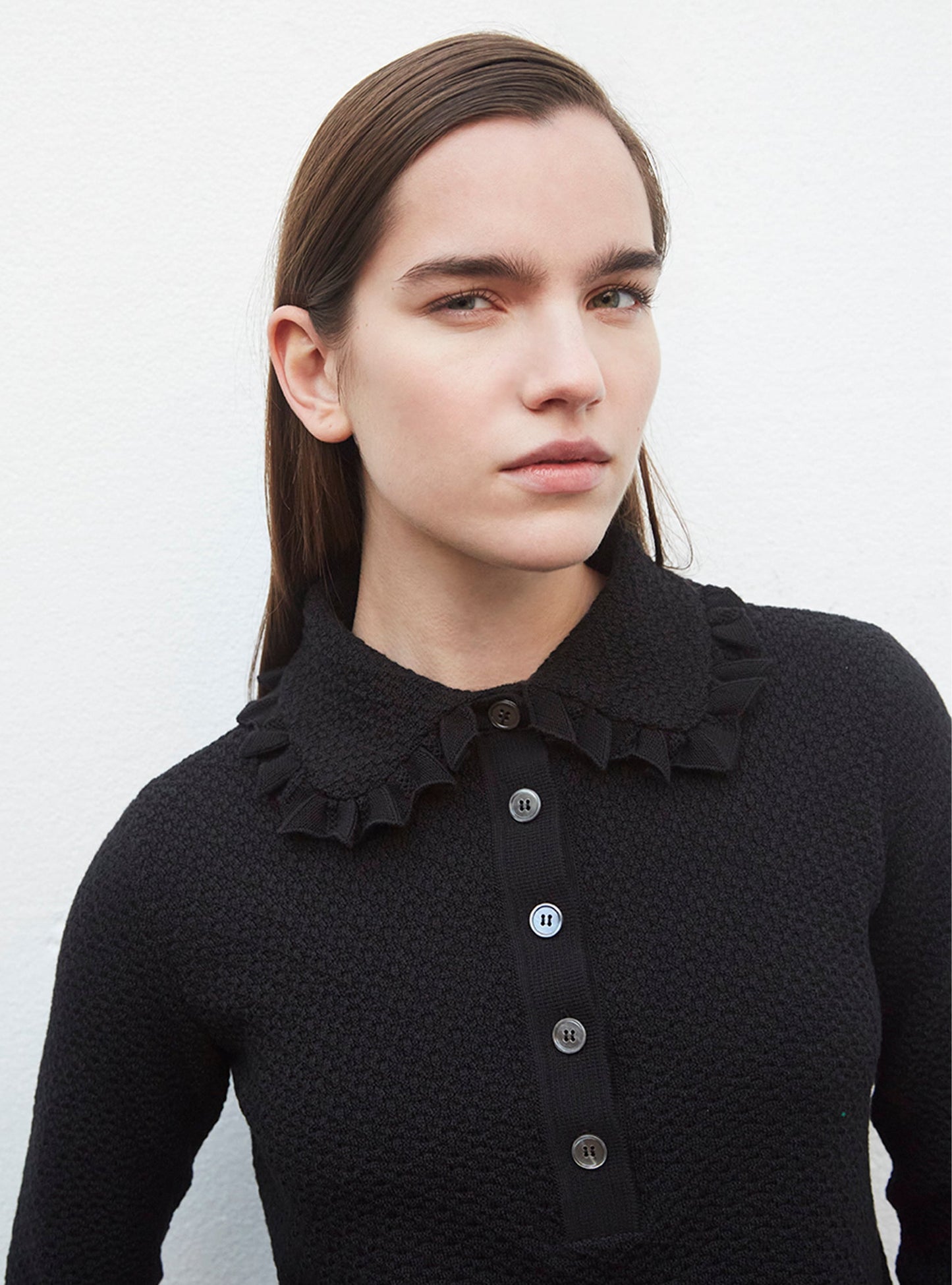 polo couture en maille damier