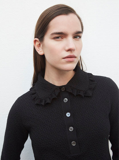 polo couture en maille damier