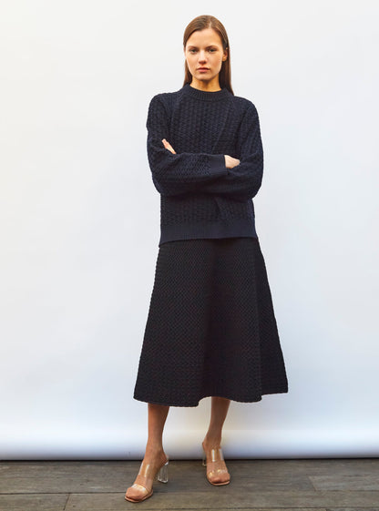 pull loose maille entrelacée
