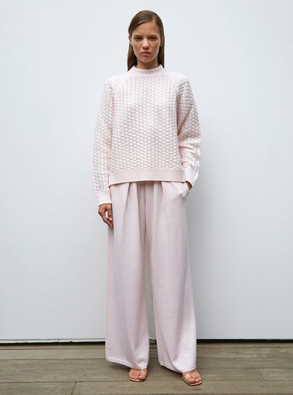 pull loose maille entrelacée