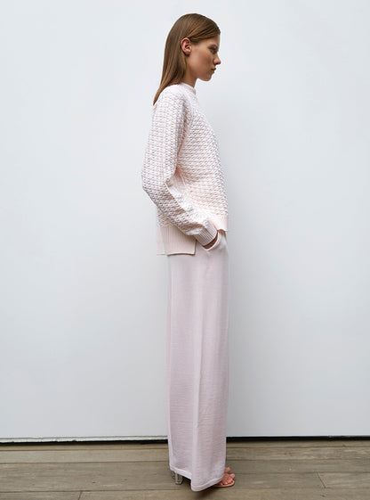 pull loose maille entrelacée