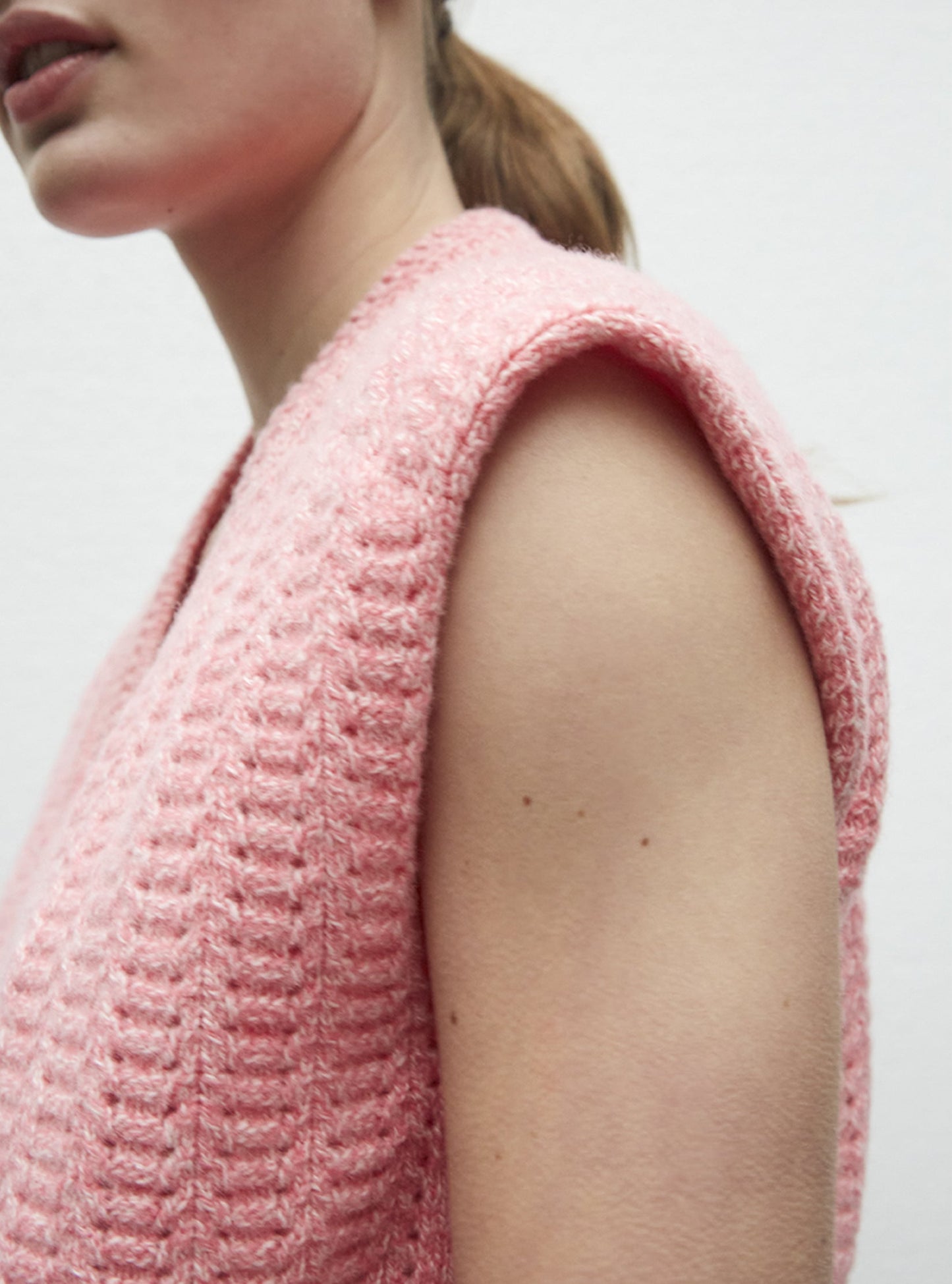 top en maille à larges épis