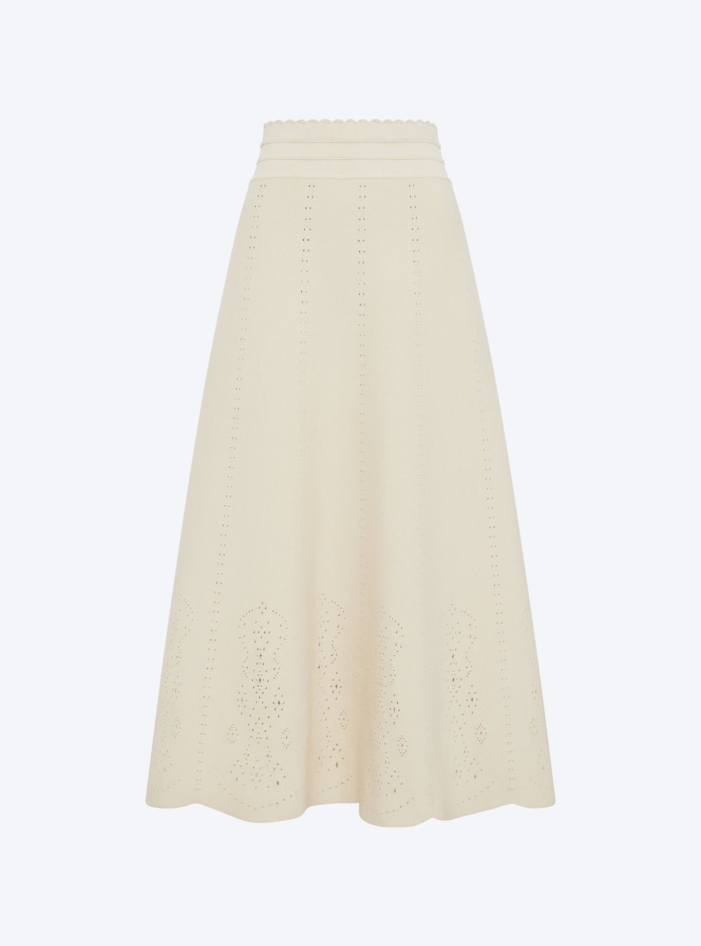 jupe longue maille broderie anglaise