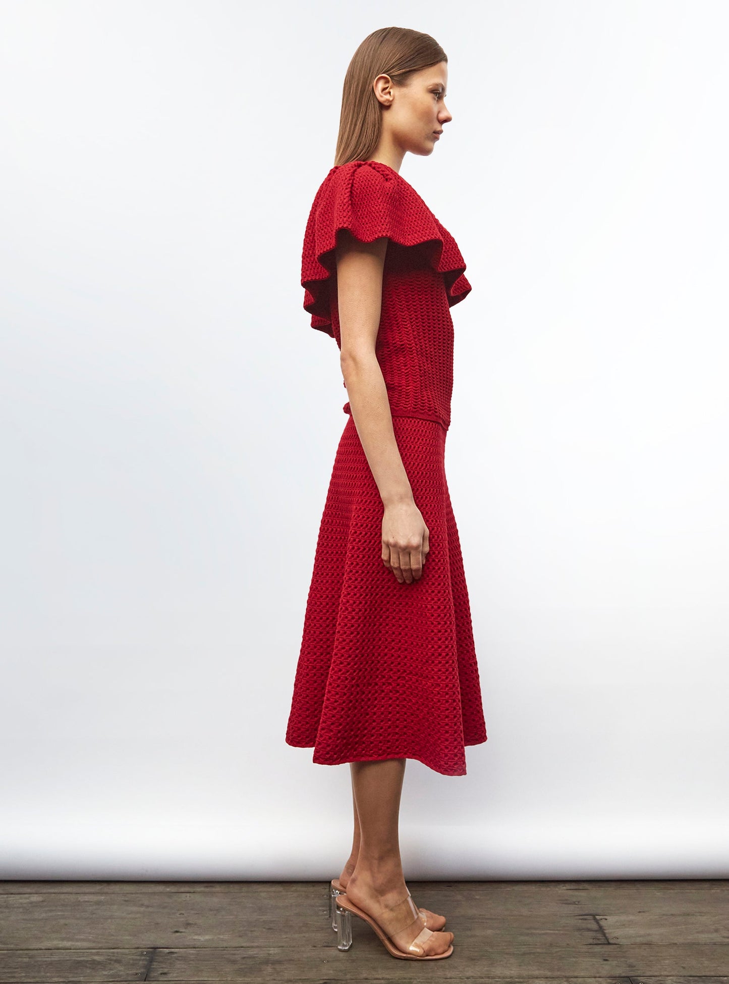 one shoulder en maille smockée