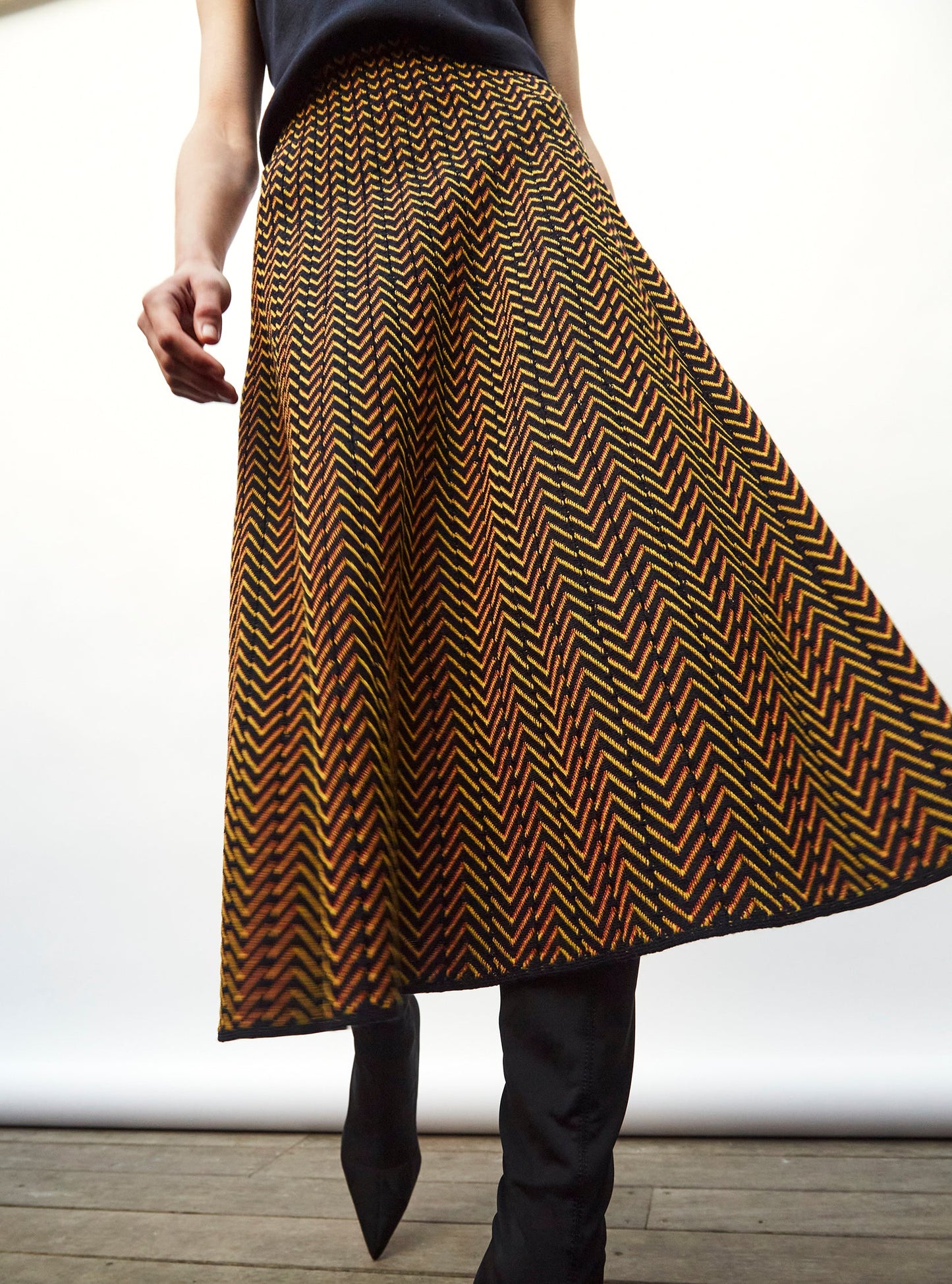 jupe réversible maille chevron
