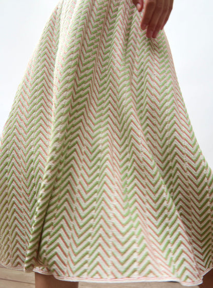 jupe réversible maille chevron