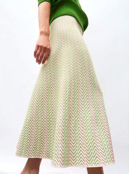 jupe réversible maille chevron