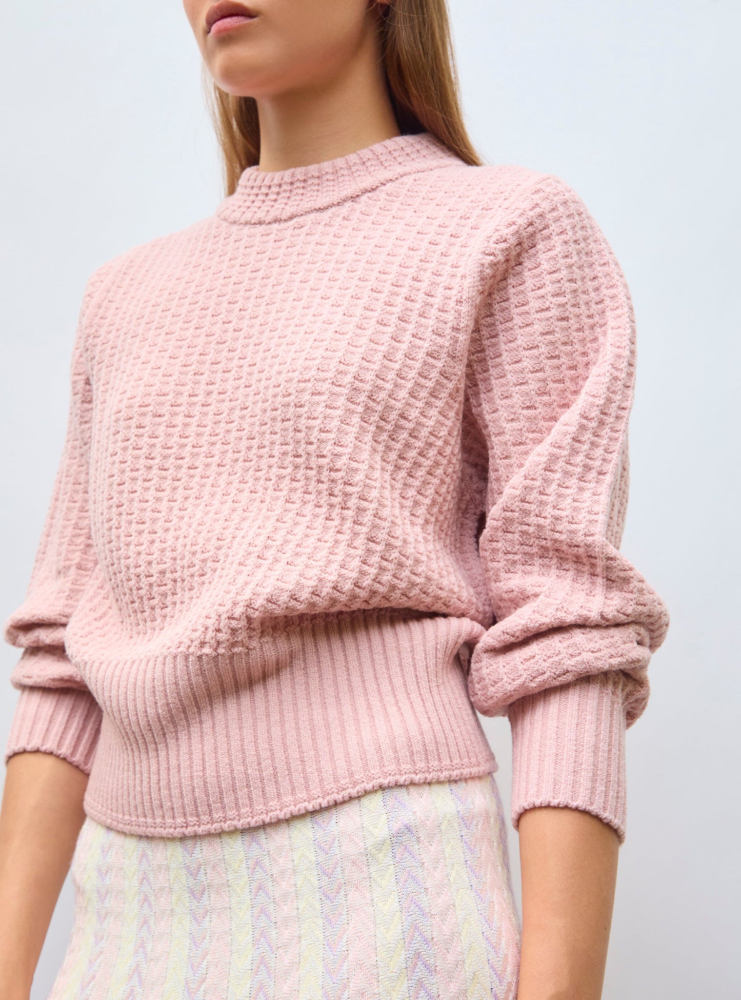 pull fin maille gaufrée