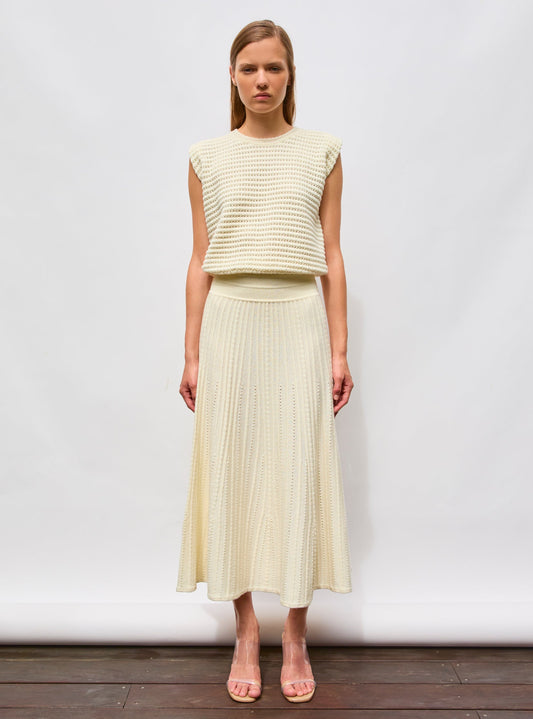 jupe longue maille bijou