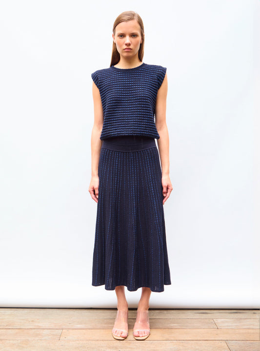 jupe longue maille bijou