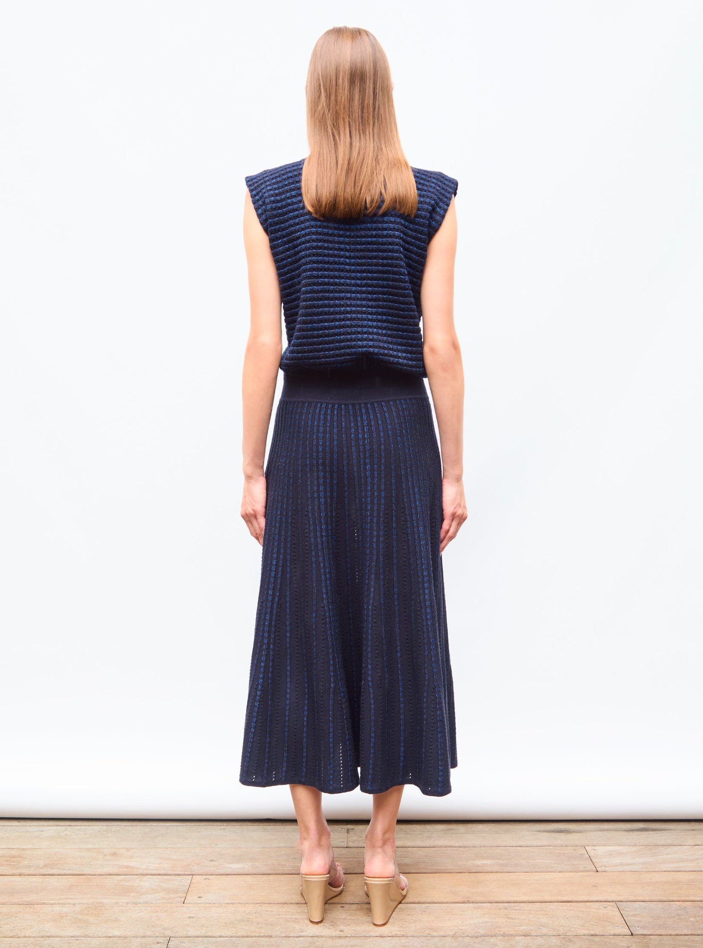 jupe longue maille bijou