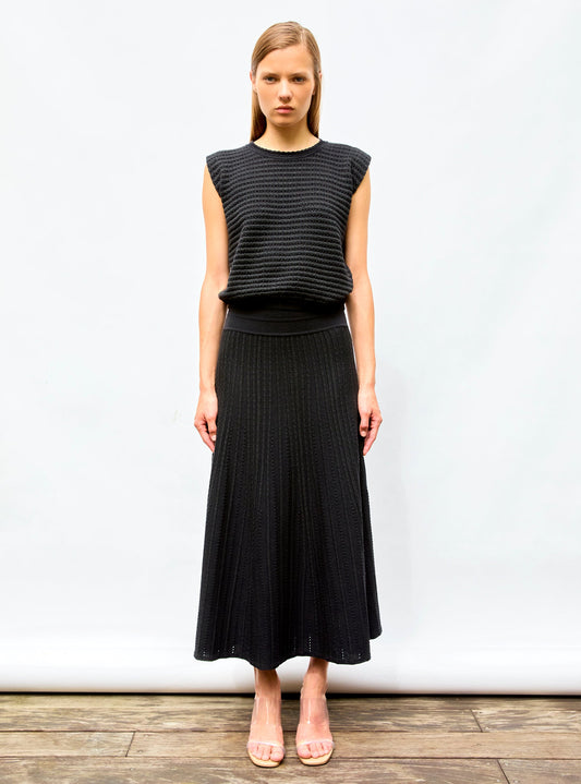 jupe longue maille bijou