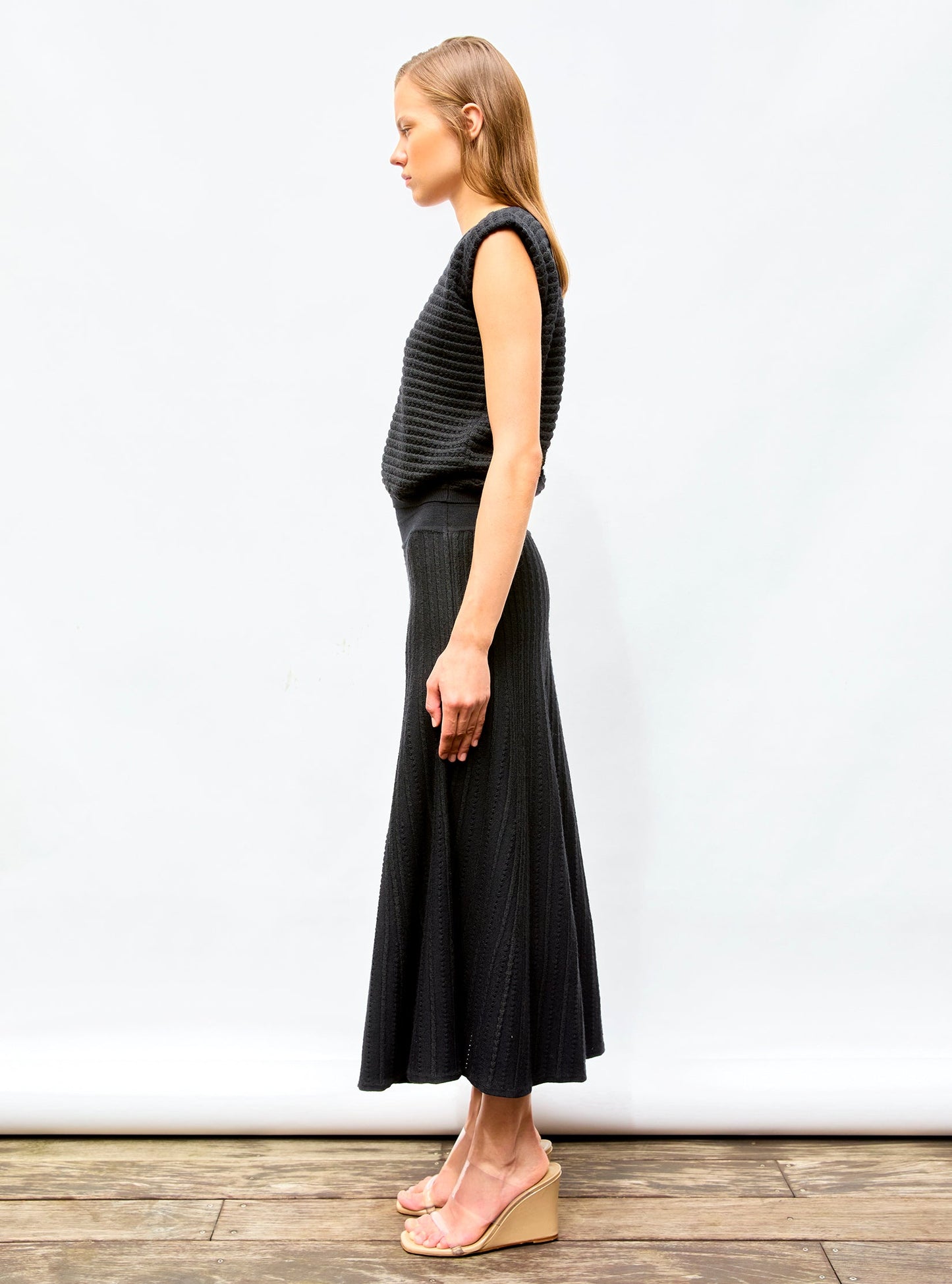 jupe longue maille bijou