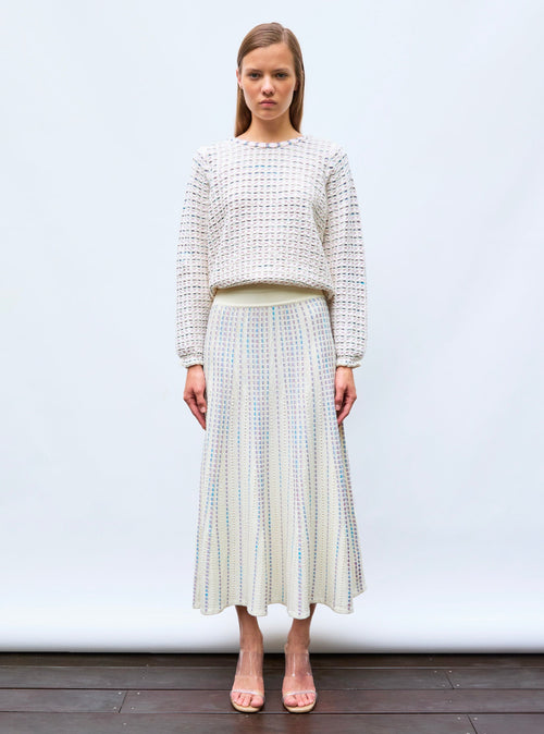 jupe longue maille bijou
