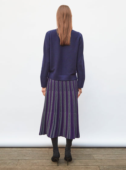 jupe longue maille chevrons