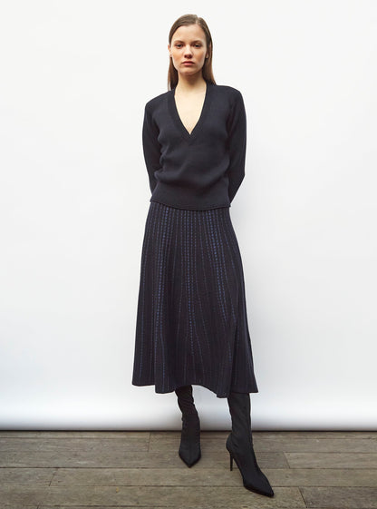 pull col v maille pleine