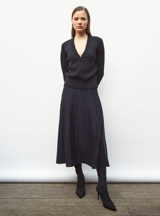 pull col v maille pleine
