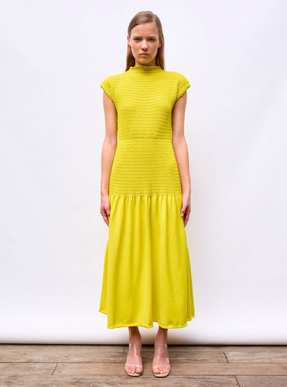 robe longue maille smockée