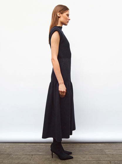 robe longue maille smockée