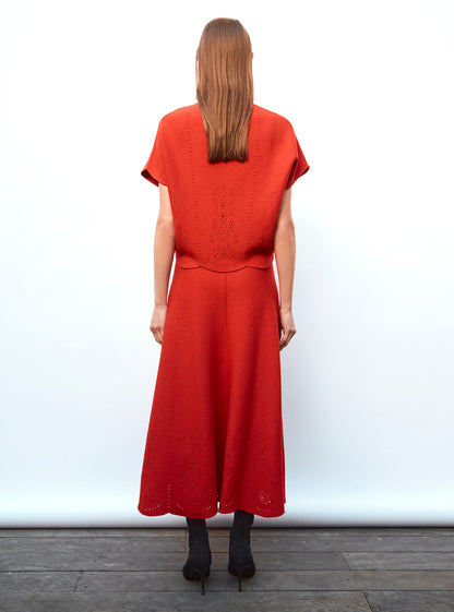 jupe longue maille broderie anglaise