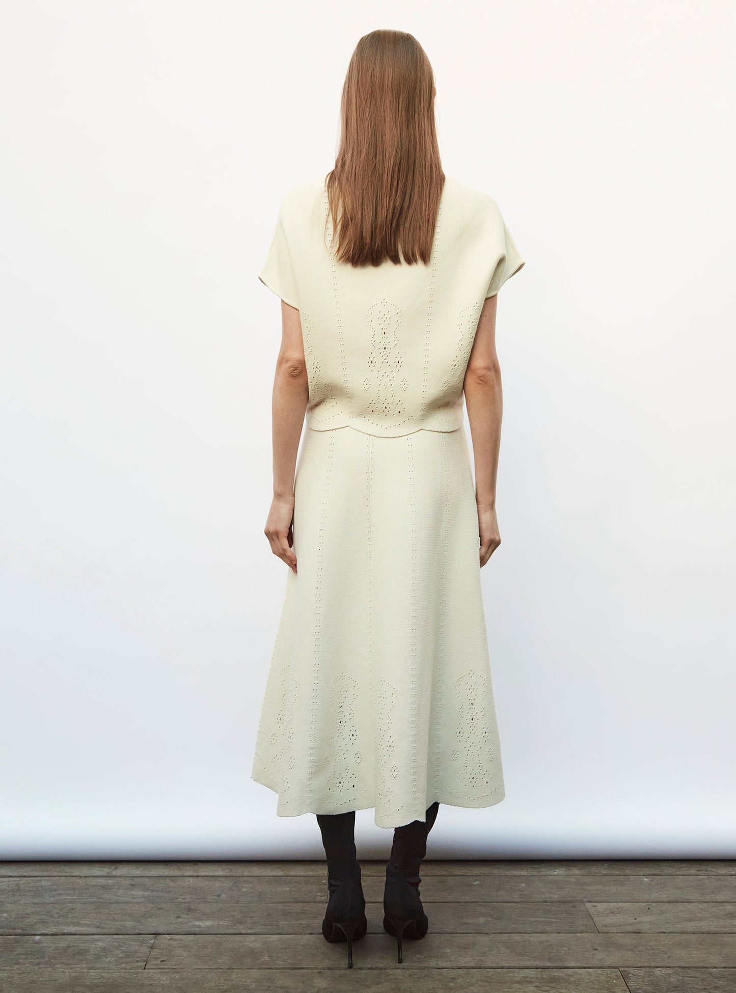 jupe longue maille broderie anglaise
