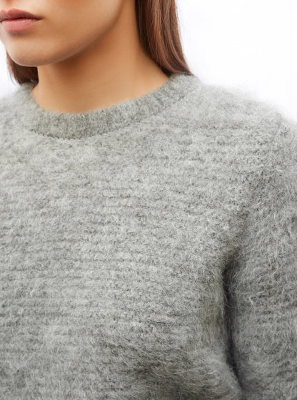 top manches coudes maille duveteuse